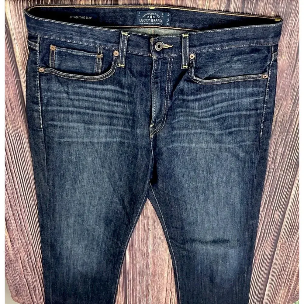 NWOT Lucky Brand 121 Slim Dark Jeans Mens Size 34x32 (Measures 36x32) Stretch